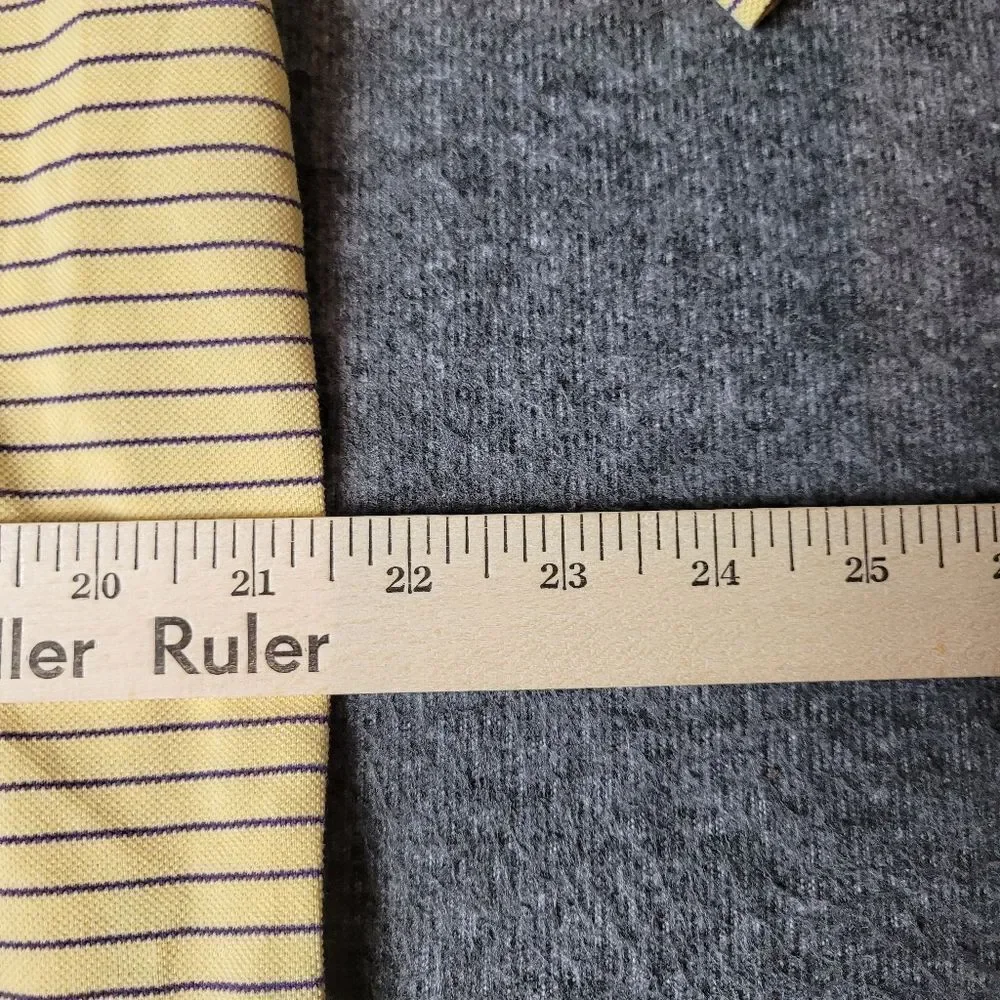 Polo Ralph Lauren Golf Shirt Men's Sz M Yellow Striped Trump National Golf Club